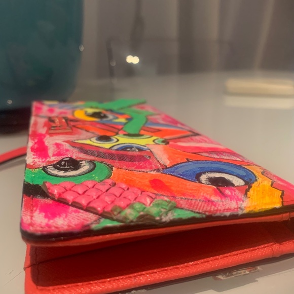 NWOT Kate Spade pink leather wallet restyled by artist - Picture 10 of 12